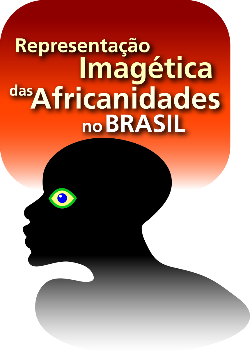 logotipo, balão laranja com título, embaixo perfil de homem preto que vai clareando.