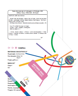 Capa de DVD em branco, texto em preto, outra imagem com título sobre logotipo do projeto colorido